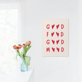 Good Food Good Mood Minimalist Heart Poster Wall Art Print