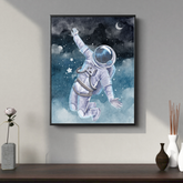 Fly to Space Astronaut Wall Art Poster for Space Lovers