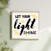Let Your Light Shine Inspirational Framed Print Canvas Wall Art