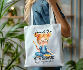 Key to Happiness Funny Quote Canvas Tote Bag