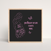 Blossoming Motherhood Elegant Floral Pregnancy Square Framed Print