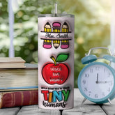 Custom 3D Inflated Apple Tumbler with Rainbow Design Back to School Gift