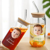 Grandma’s Treasured Glass Tumbler with Custom Baby Photo and Name