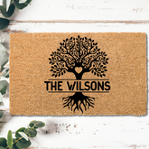 Custom Family Tree Welcome Doormat with Personalized Name