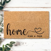 Home Sweet Home Personalized Family Name Coir Doormat
