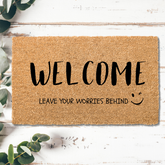 Leave Your Worries Behind Coir Welcome Mat