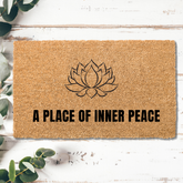 A Place of Inner Peace Lotus Coir Doormat