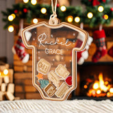 Personalized Baby’s First Christmas 4D Shaker Ornament Custom Newborn Keepsake Gift