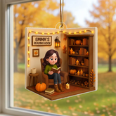 3D Effect Custom Reading Girl Acrylic Ornament