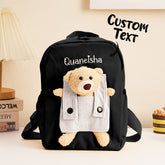 Personalized Kids School Backpack with Embroidered Name and Cute Bear