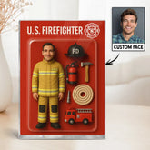 3D Effect Firefighter Custom Action Figure Toy Box Acrylic Block