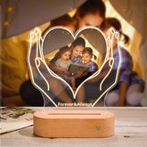 Custom Photo & Text Heart-Shaped Acrylic Night Light