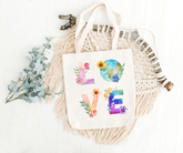 Floral Love Eco-Friendly Canvas Tote Bag