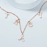Personalized Letter Initials Silver Necklace