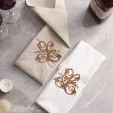 Personalized Linen Napkin with Embroidered Custom Monogram