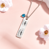 Personalized Birthstone Eye Photo Necklace