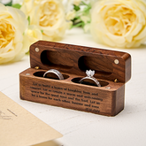 Custom Wood Ring Box with Engraved Vows Perfect Wedding Proposal Gift