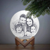 Personalized Magic 3D Moon Lamp with Family Photo