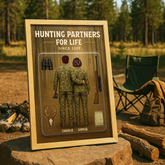 “ Hunting Partners For Life" 3D Effect Custom Couple Figurine Canvas Print/Framed Poster/Poster