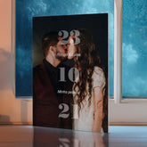 Always & Forever Custom Couple Anniversary Photo-Date Glass Plaque