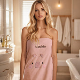 Personalized Bath Wrap for Her Cute Soft Towel with Name Embroidery