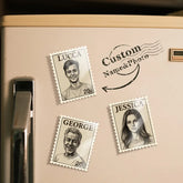 Custom Portrait Photo Vintage Stamp Fridge Magnet