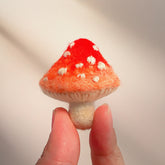 Handmade Cute Felt Mushroom Brooch Nature-Inspired Accessory Gift