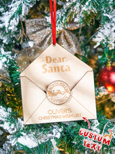 Personalized Wooden Dear Santa Christmas Wishlist Envelope Ornament