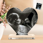 First Glimpse Forever Custom Ultrasound Heart-Shaped Acrylic Plaque for Mom-to-Be