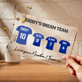 Daddy's Dream Team Personalized Children Names Acrylic Plaque