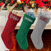 Personalized Knit Christmas Stocking with Name