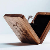 Personalized Engraved Photo Slim Wooden Ring Box