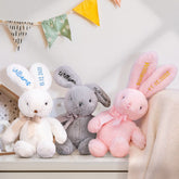 Personalized Long-Ear Bunny Plush Custom Embroidered Easter Gift for Baby