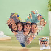 Custom Heart Shaped Brick Photo Puzzle Personalized Building Block Gift