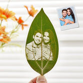 Personalized Leaf Carving Bookmark with Photo Nature-Inspired Gift