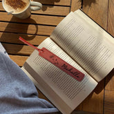 Custom Leather Bookmark with Birth Month Flower and Name