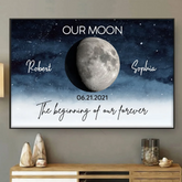 Starry Night Love Story Custom Moon Phase Couple Anniversary Date Poster/Canvas/Framed Poster