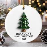 Baby's First Christmas Thing 3D Effect - Custom Ceramic Ornament