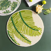 Handmade Green Beaded Round Placemat