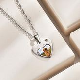 Pet Memorial Heart Necklace – Custom Photo & Engraved Name Keepsake