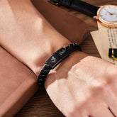 His Story Engraved Leather Bracelet with Custom Photo and Text