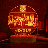 Personalized 3D LED Bar Sign Lamp with Custom Text and QR Code