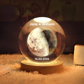Personalized 2D Moon Phase Crystal Ball Night Light