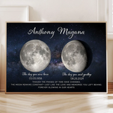 Lost Loved One Custom Moon Phase Memorial Sympathy Canvas/Framed Poster/Poster