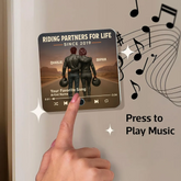 3D Effect Custom Couple Biker Music Fridge Magnet Riding Partners for Life
