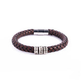 Personalized Leather Bracelet for Men with Custom Words