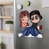 Y2K Style Cartoon Couple Custom Acrylic Fridge Magnet