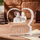 Personalized Heart-Shaped 3D Crystal with Custom Photo and Text Engraved