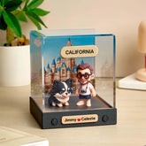 Custom 3D Mini Figure from Photo with Personalized Background & Acrylic Display Box
