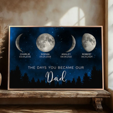 Galaxy Night Custom Birth Moon Phase The Day You Became Our Dad Canvas/Framed Poster/Poster